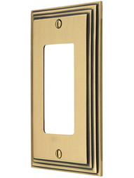 Mid-Century GFI / Decora Cover Plate - Single Gang in Antique Brass.